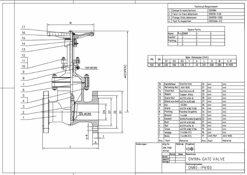 ASTM A351 CF8m Stainless Steel Gate Valve CAD ASTM A351 CF8m Stainless Steel Gate Valve CAD