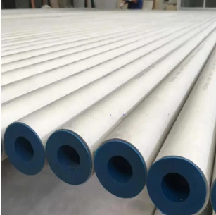 Solution-annealed and pickled S32750 pipe with protective plastic end caps Solution-annealed and pickled S32750 pipe with protective plastic end caps